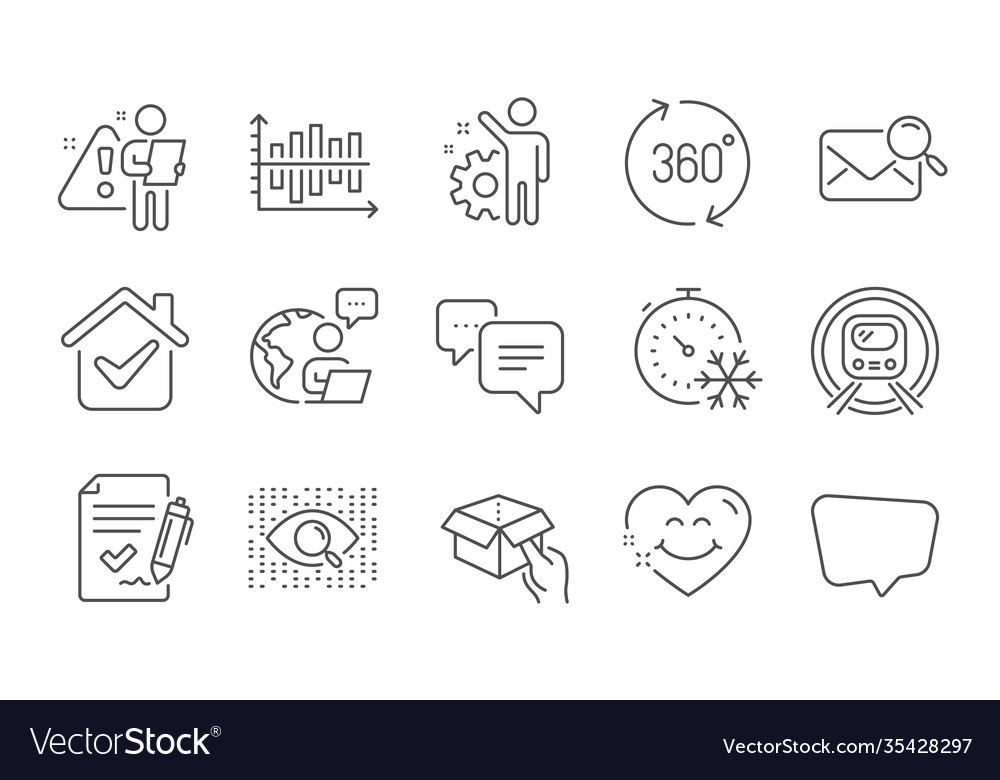 360 degrees dots message and freezing timer icons vector image 360 degrees dots message and freezing timer icons