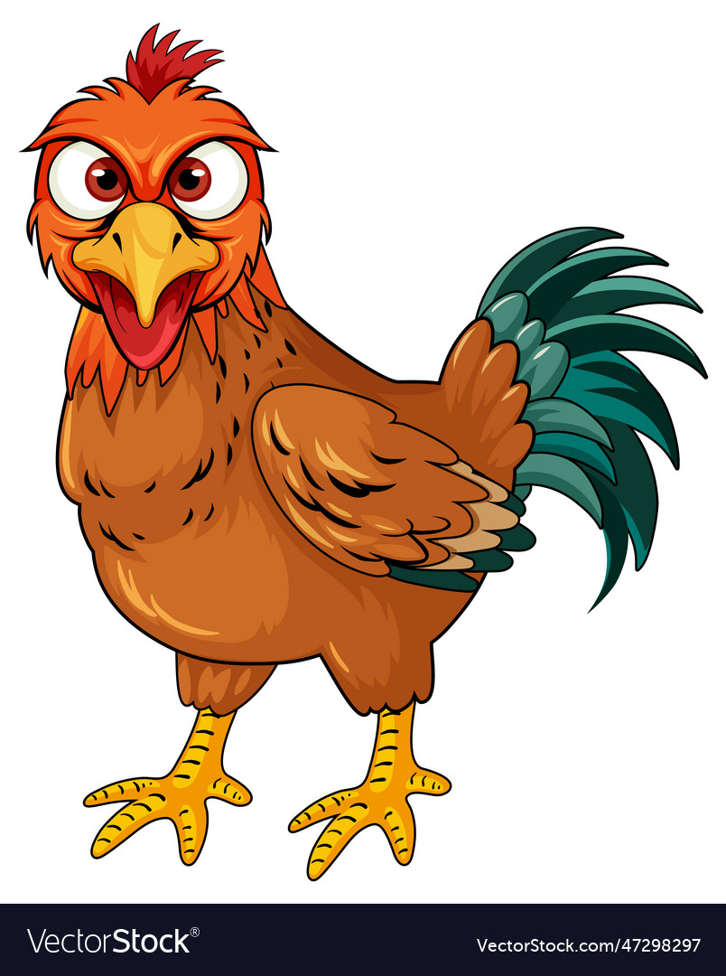 A chicken cartoon character Royalty Free Vector Image