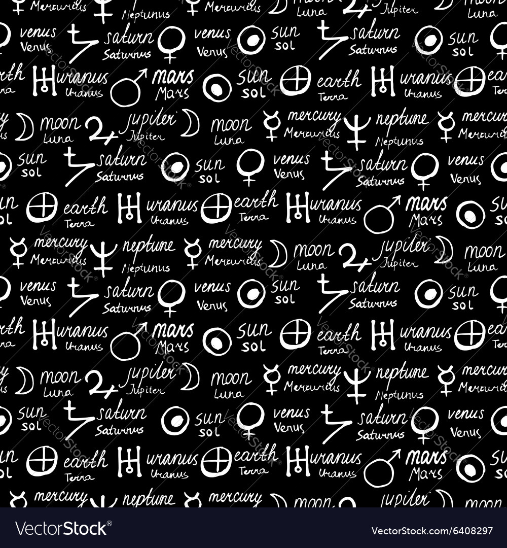 Alchemy & Celestial Symbols Pattern