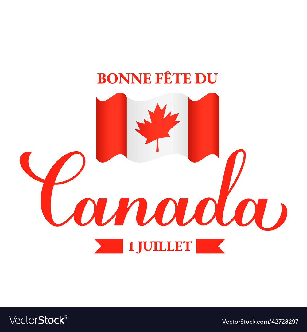 Canada day typography poster in french template