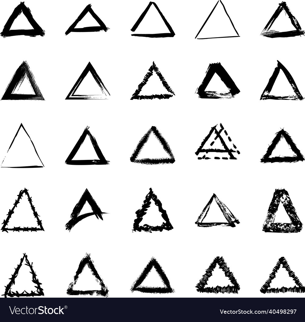 Collection of textured triangular frames Vector Image