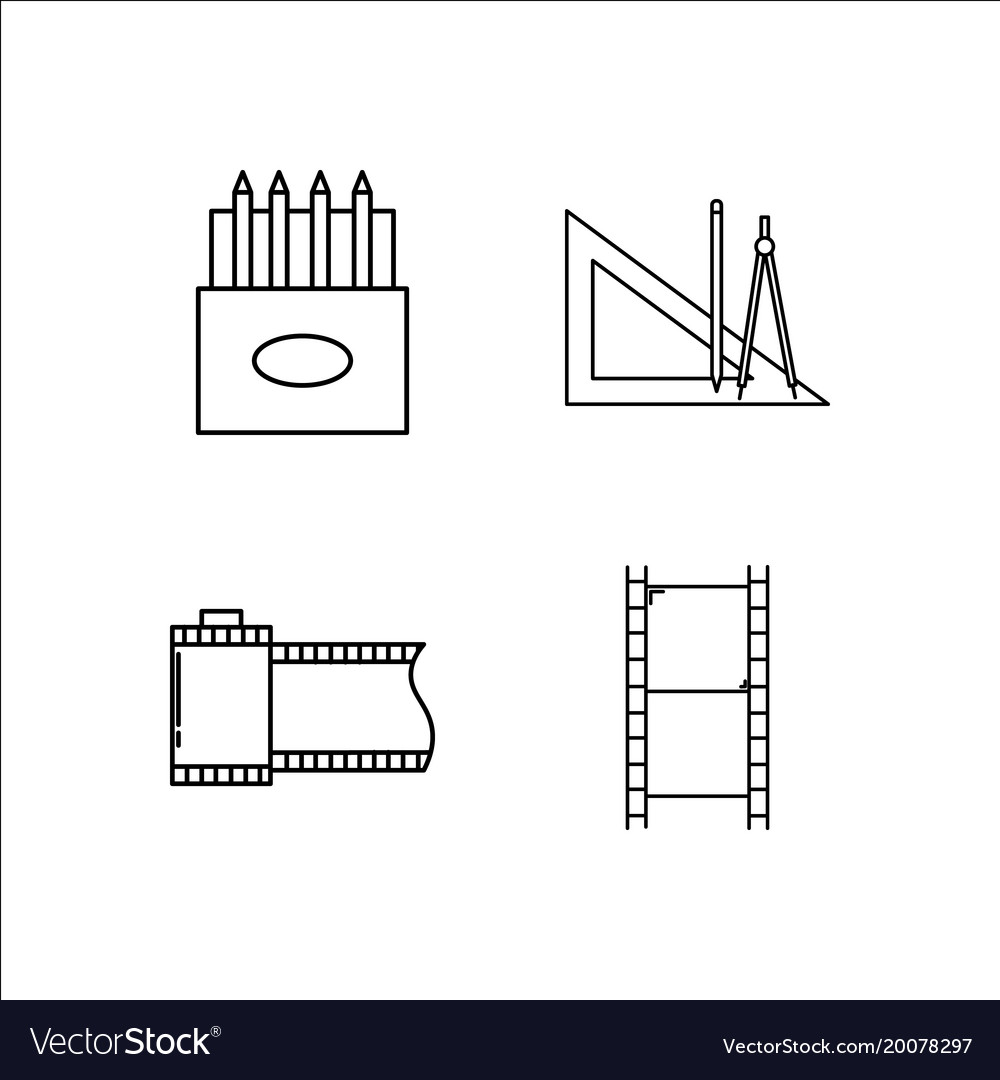 Design and studio simple linear icon setsimple