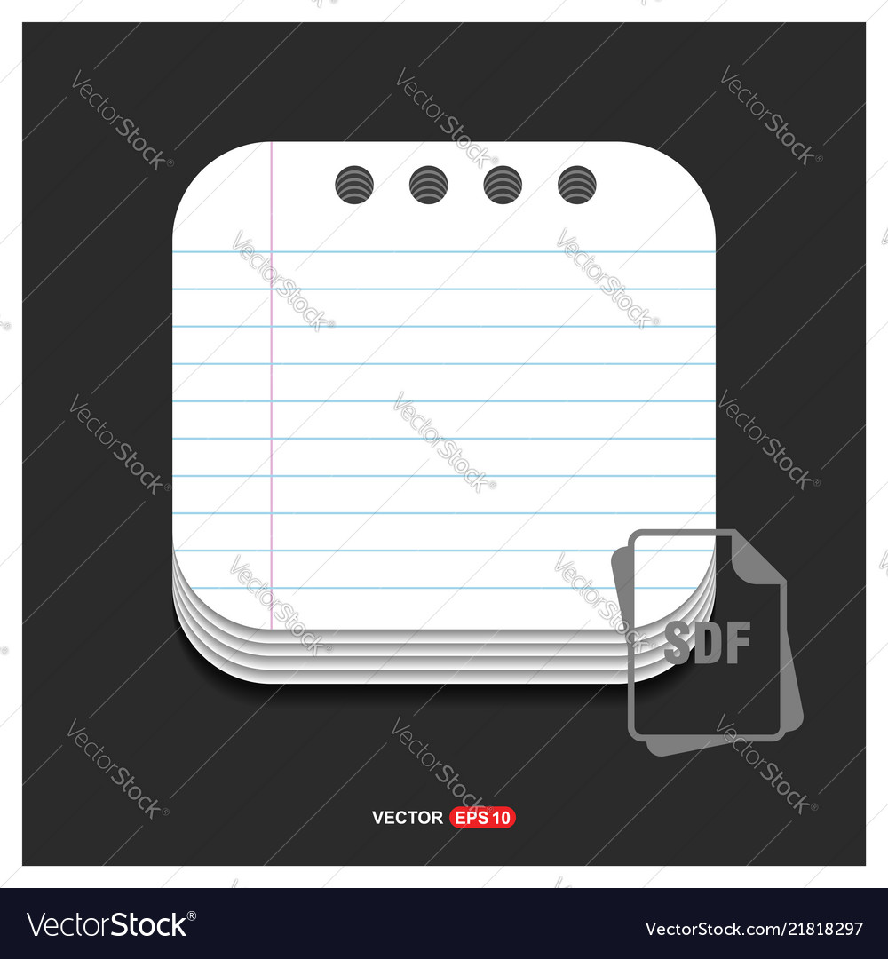 File type icons gray icon on notepad style