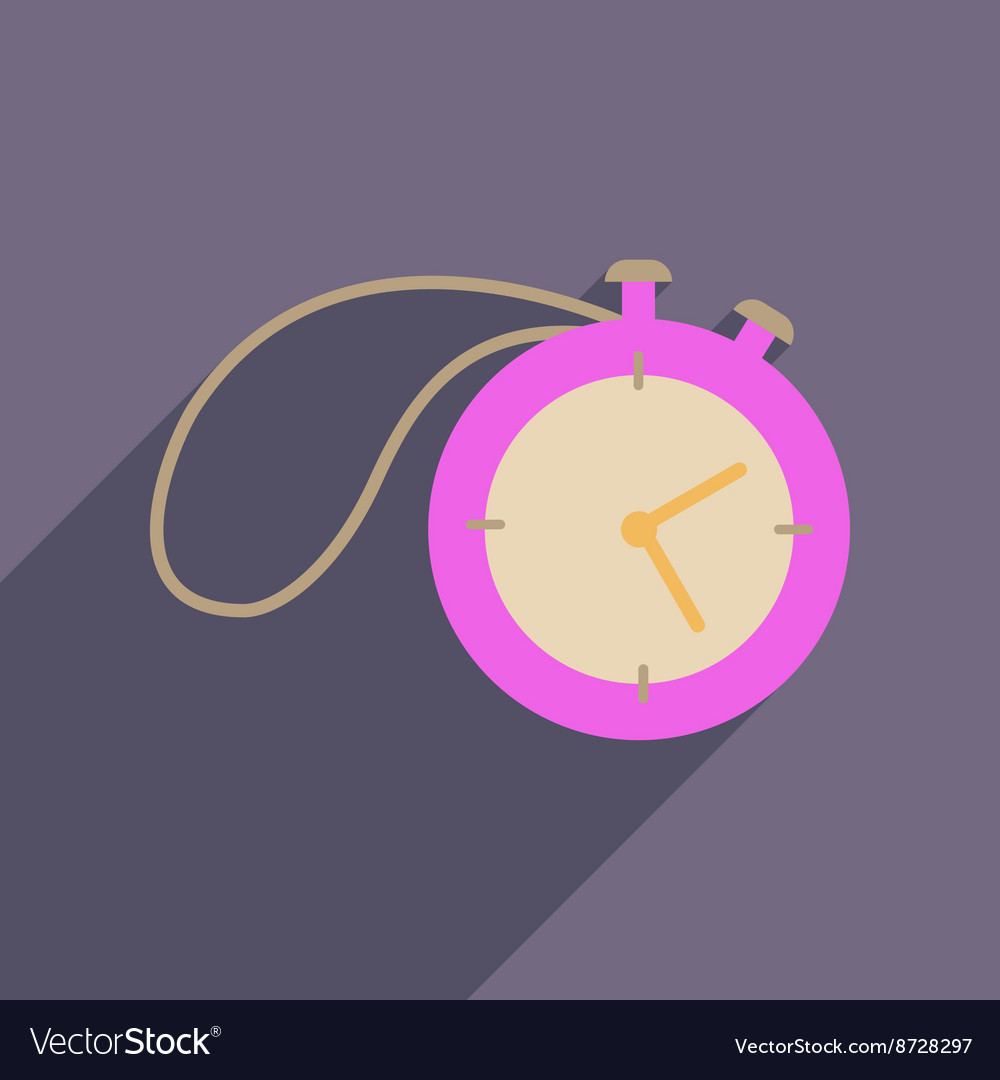 Flat web icon with long shadow stopwatch
