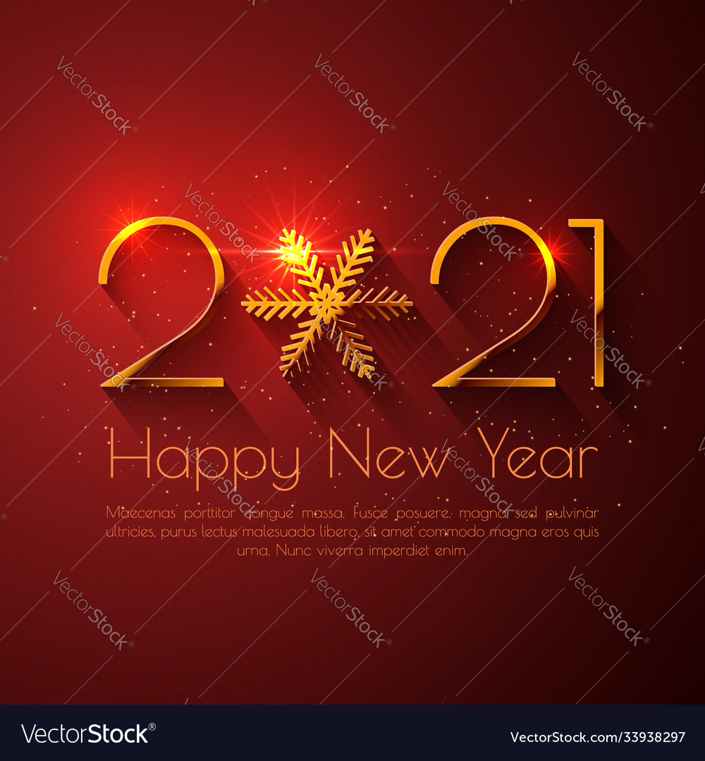 Happy new year 2021 holiday text design Vector Image Happy new year 2021 holiday text design