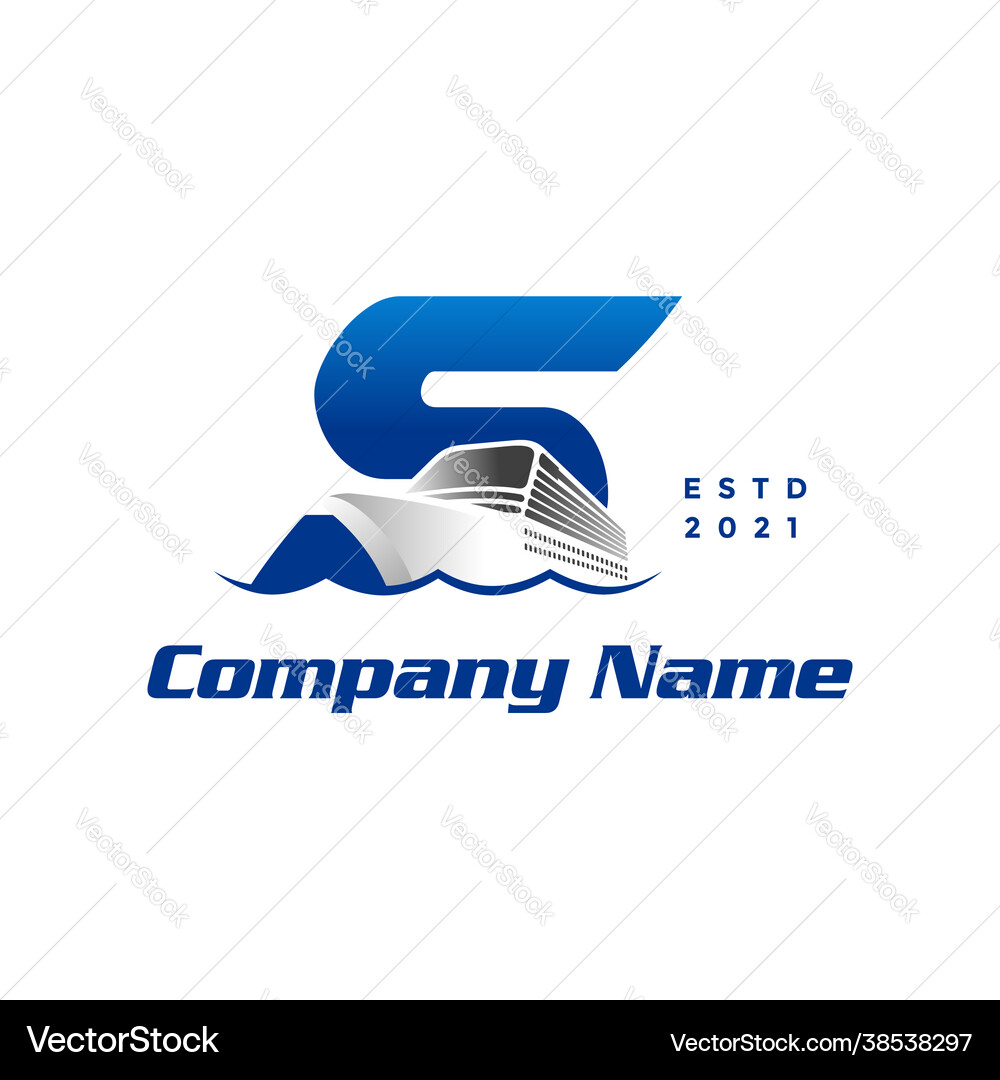 Initial s cruise ship Royalty Free Vector Image