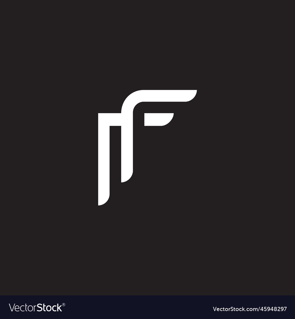 Letter rf stripes line logo Royalty Free Vector Image