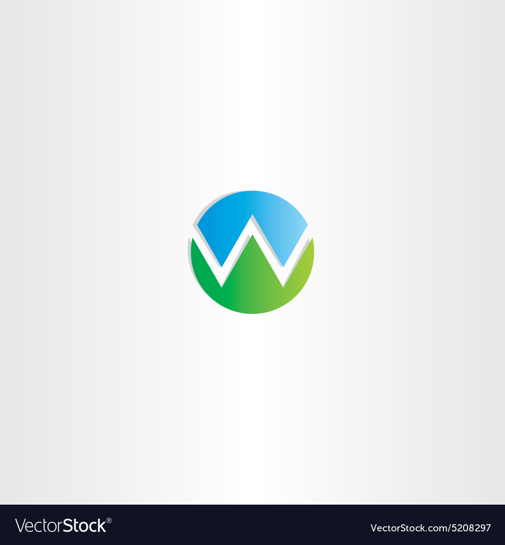 Letter W Mountain Symbol Logo Royalty Free Vector Image