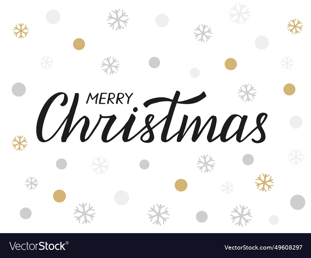 Merry christmas handwritten lettering modern Vector Image