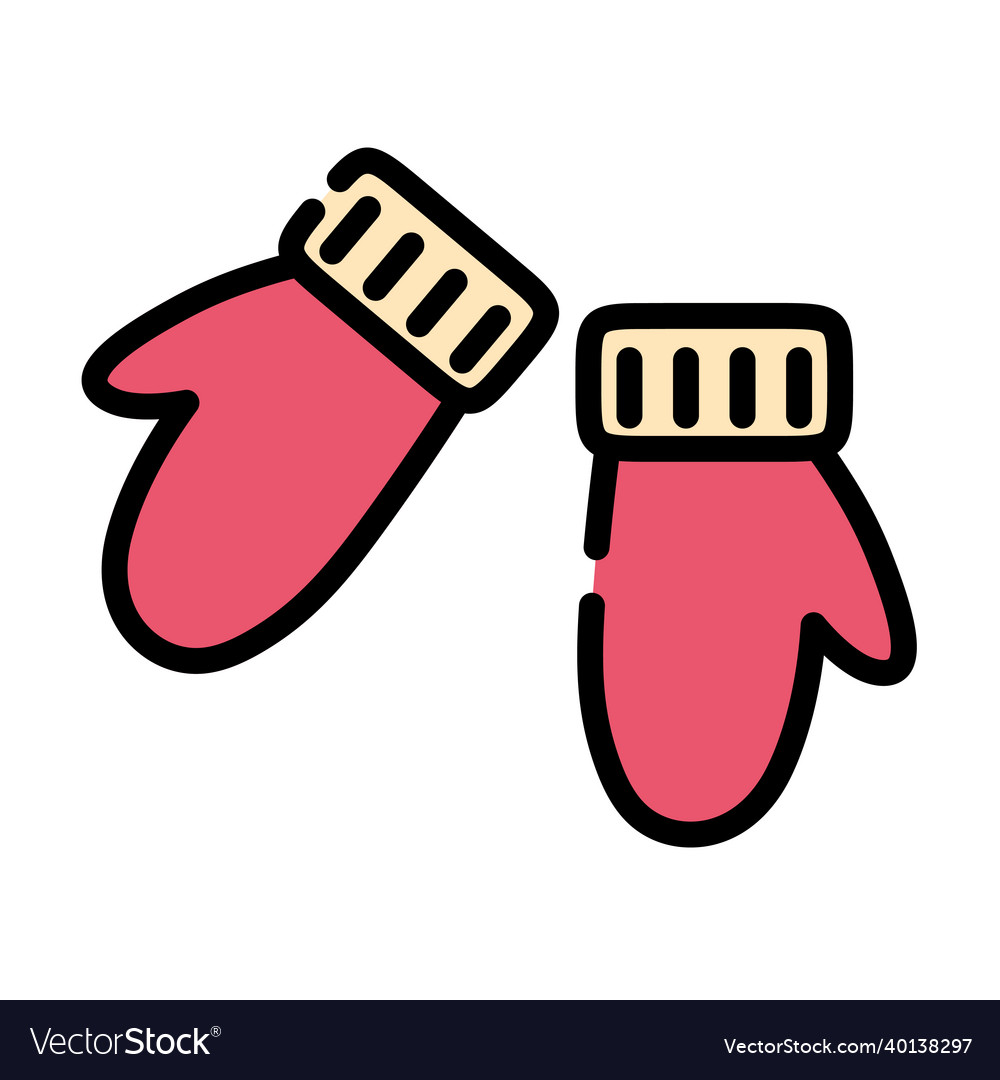 Mittens icon flat line Royalty Free Vector Image