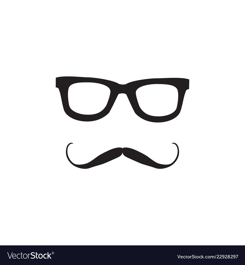 Mustache and glasses icon Royalty Free Vector Image