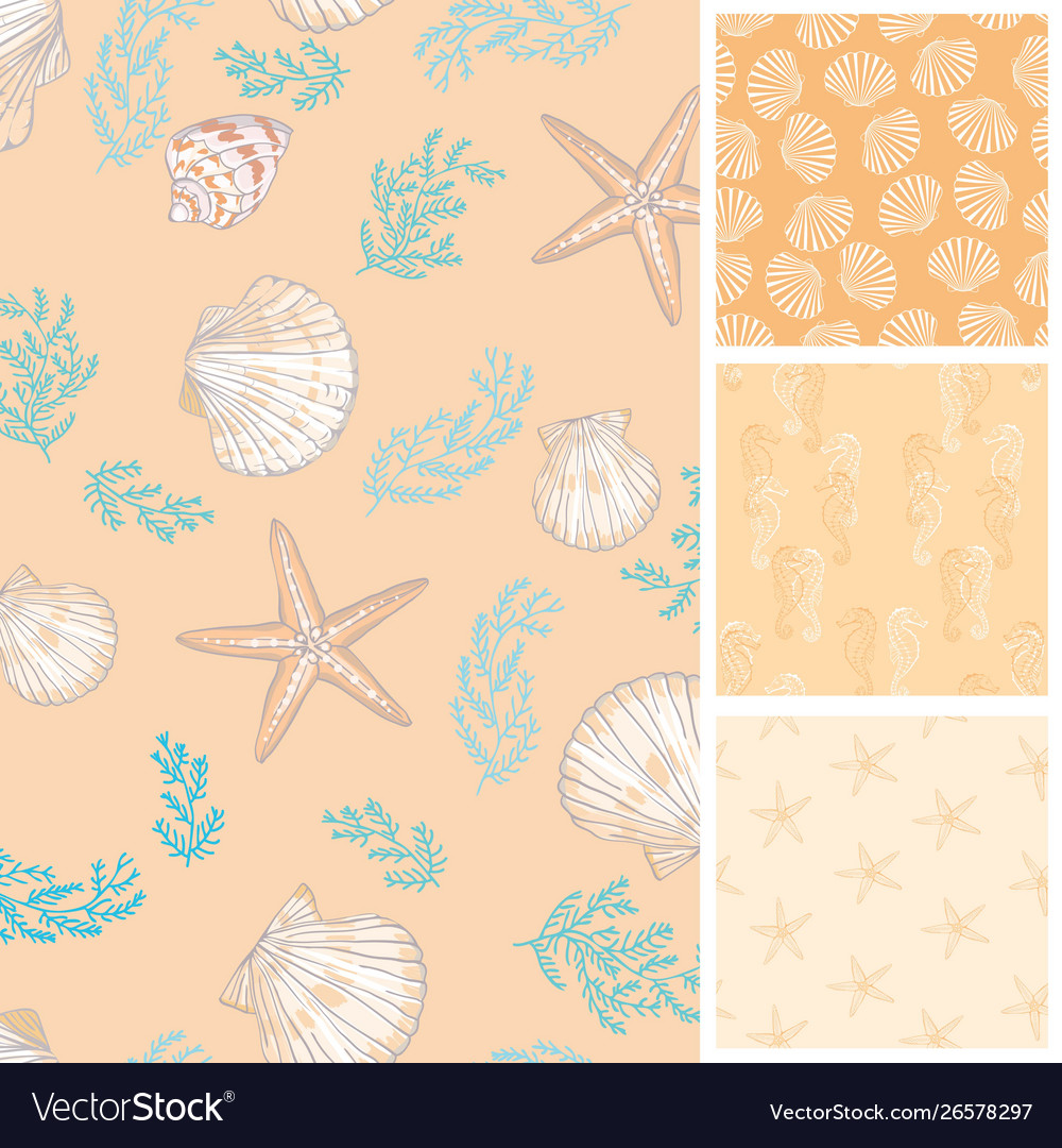 Nautical Seashell Pattern Set