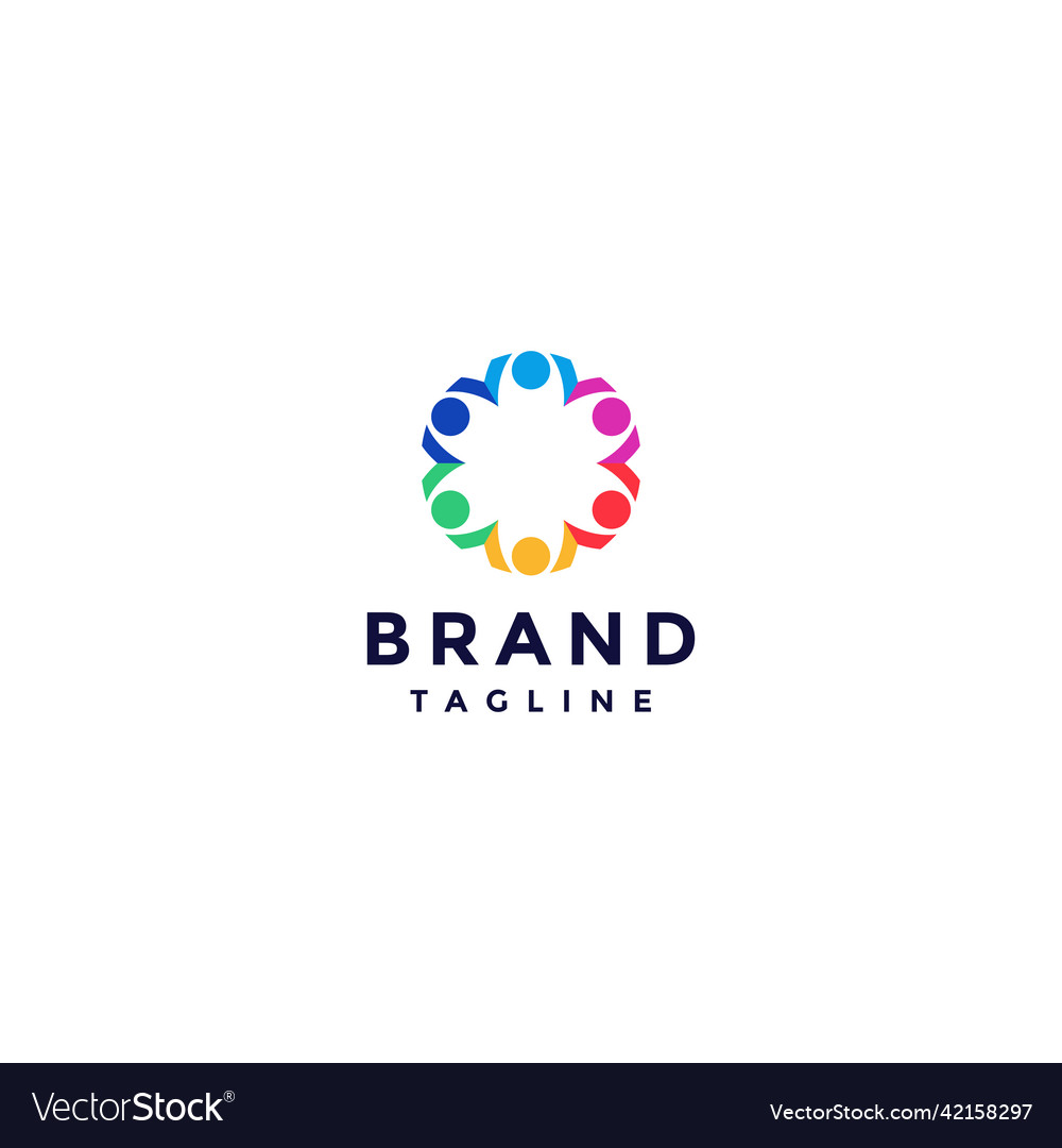 People unity logo design Royalty Free Vector Image