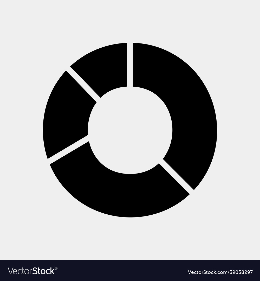 Pie chart icon in solid style for any projects vector image Pie chart icon in solid style for any projects