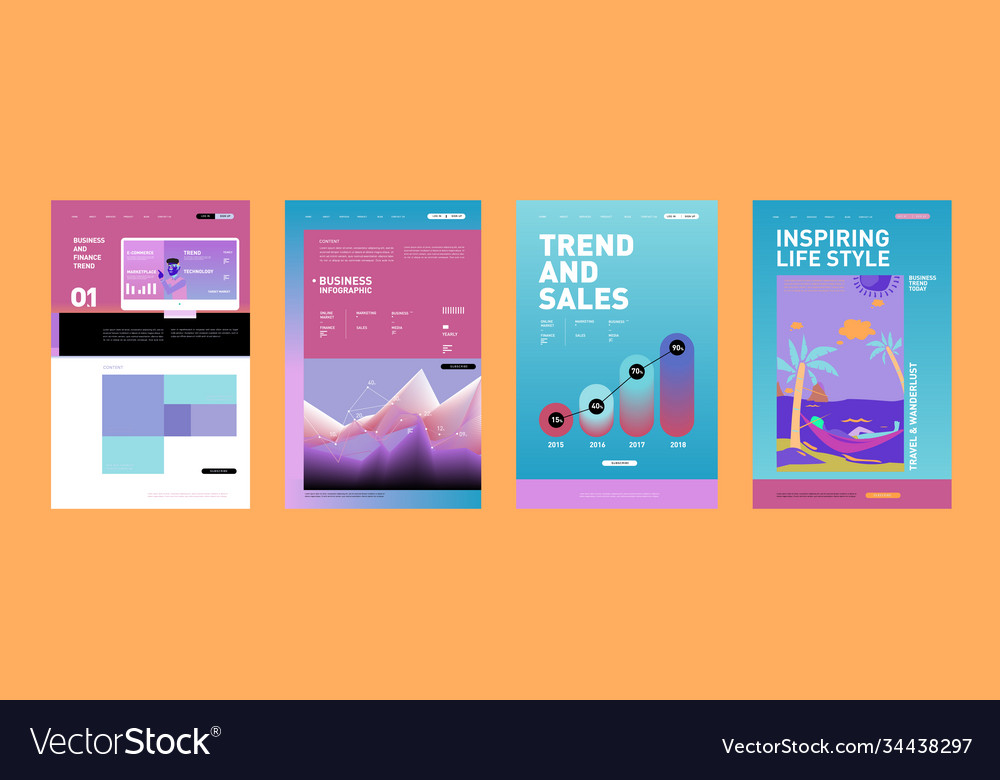 Presentation and website interface layout design Vector Image Presentation and website interface layout design
