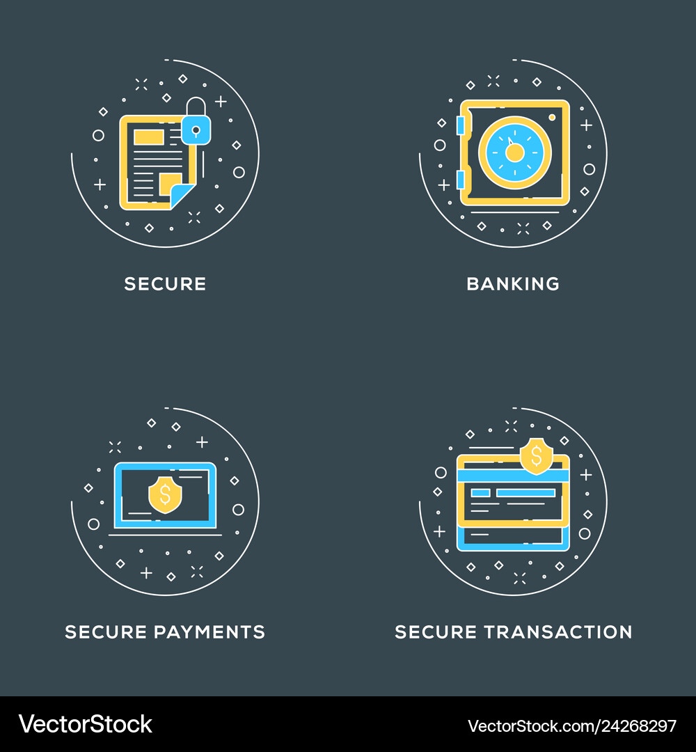 Secure Banking Secure Payments Secure Transaction Vector Image