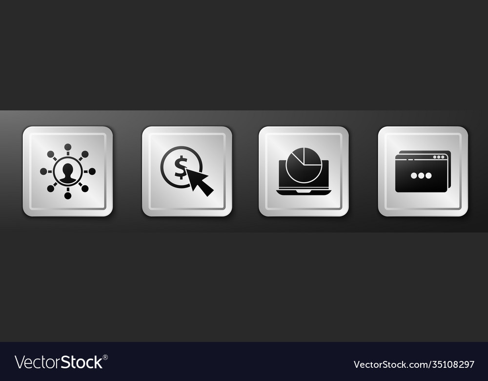 Set business network and communication cursor vector image Set business network and communication cursor