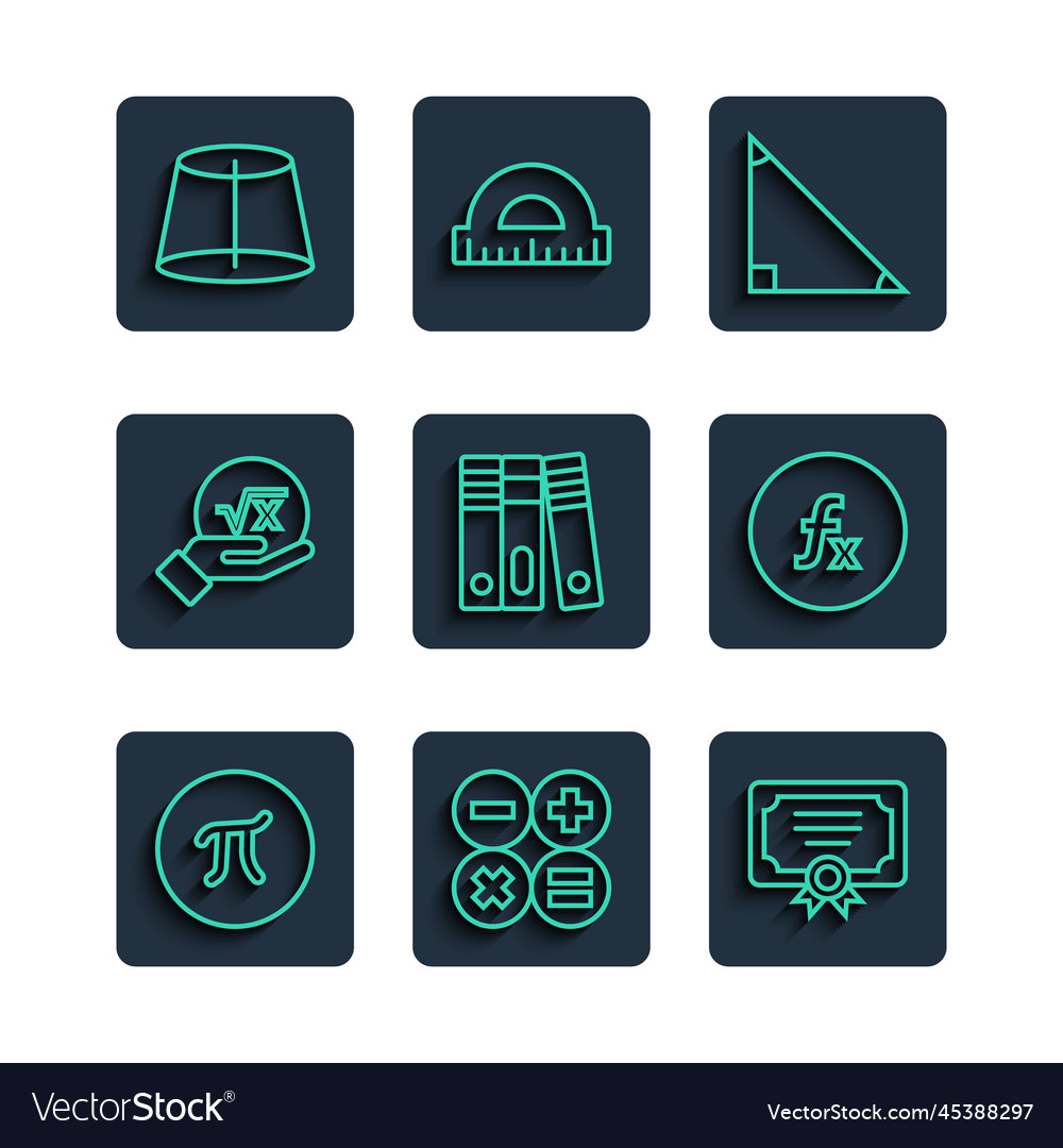 Set line pi symbol calculator certificate Vector Image