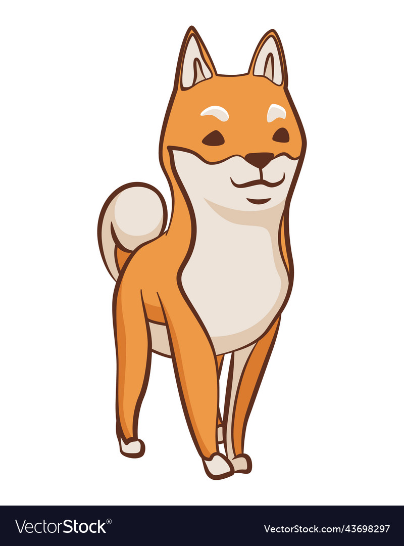 Shiba inu dog character playful pet standing