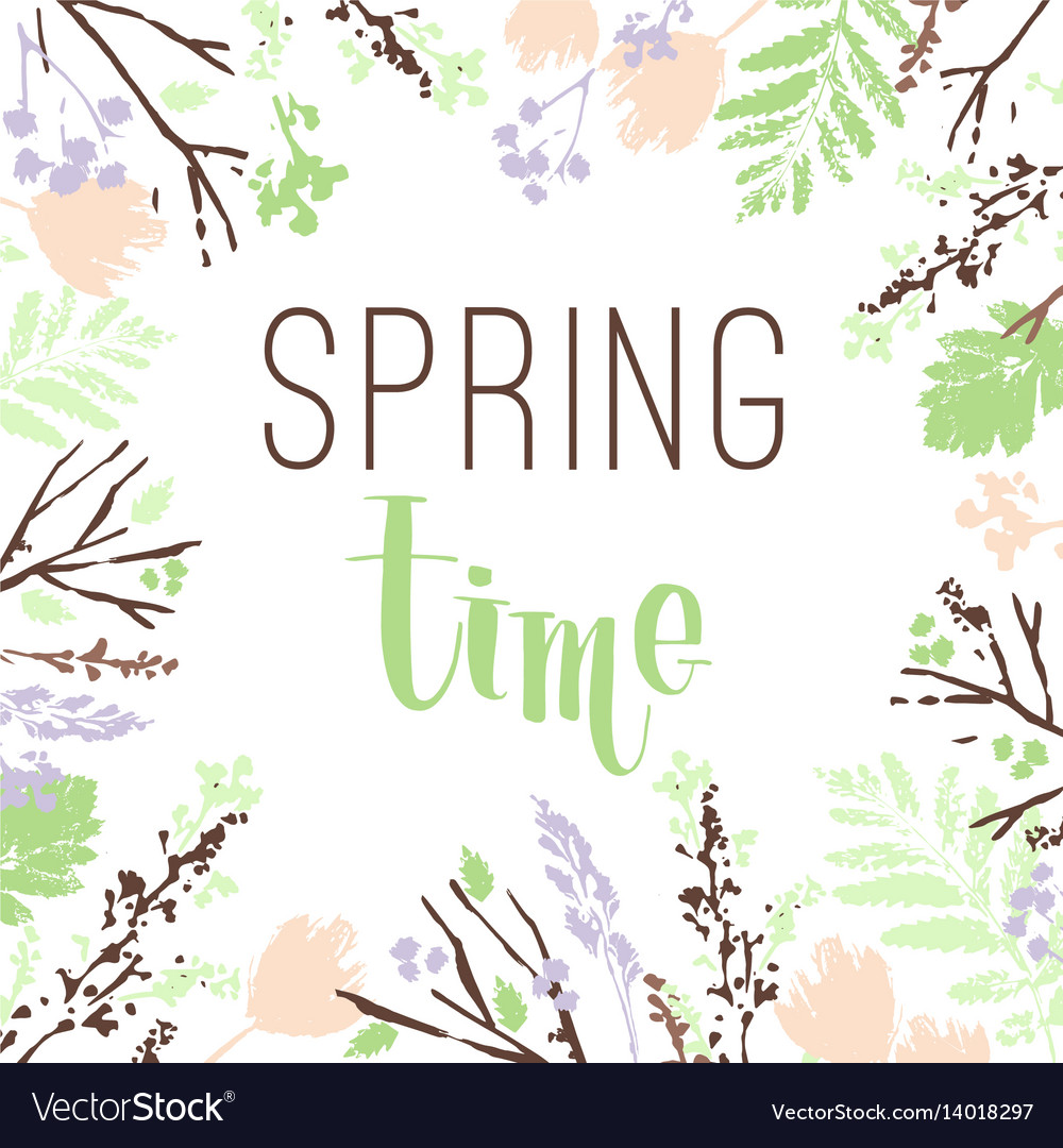 Spring frame of branches and leaves