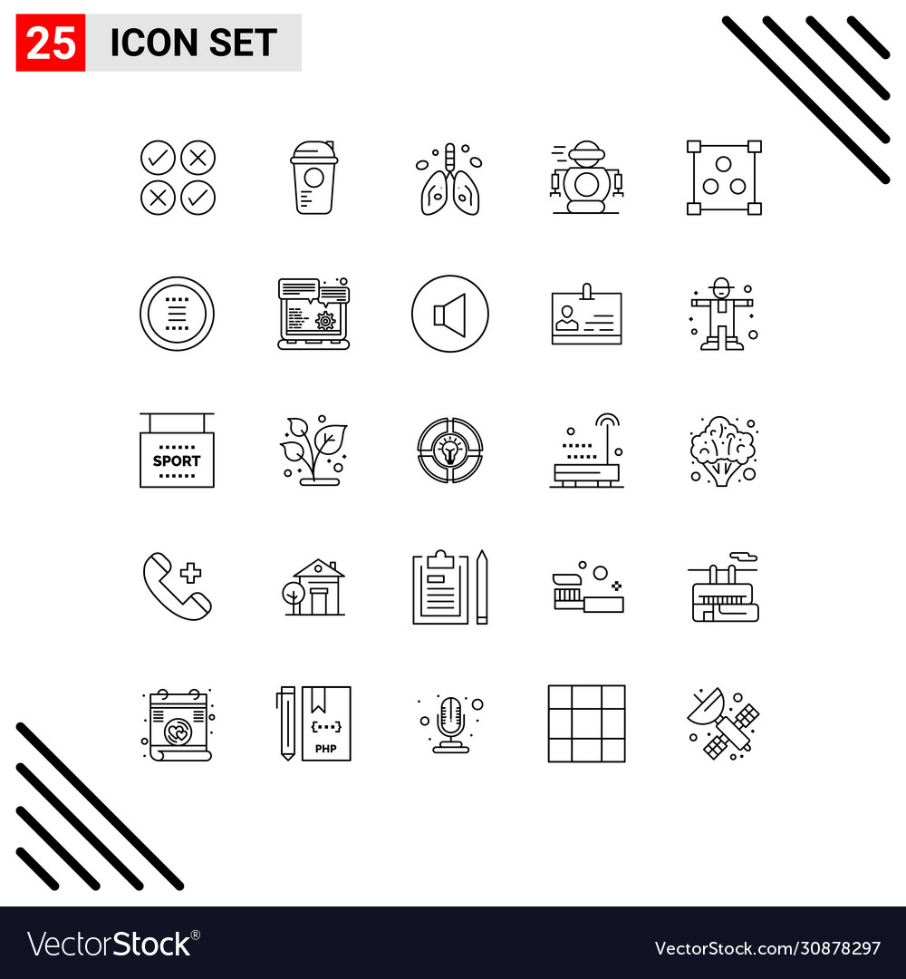 User interface pack 25 basic lines robot