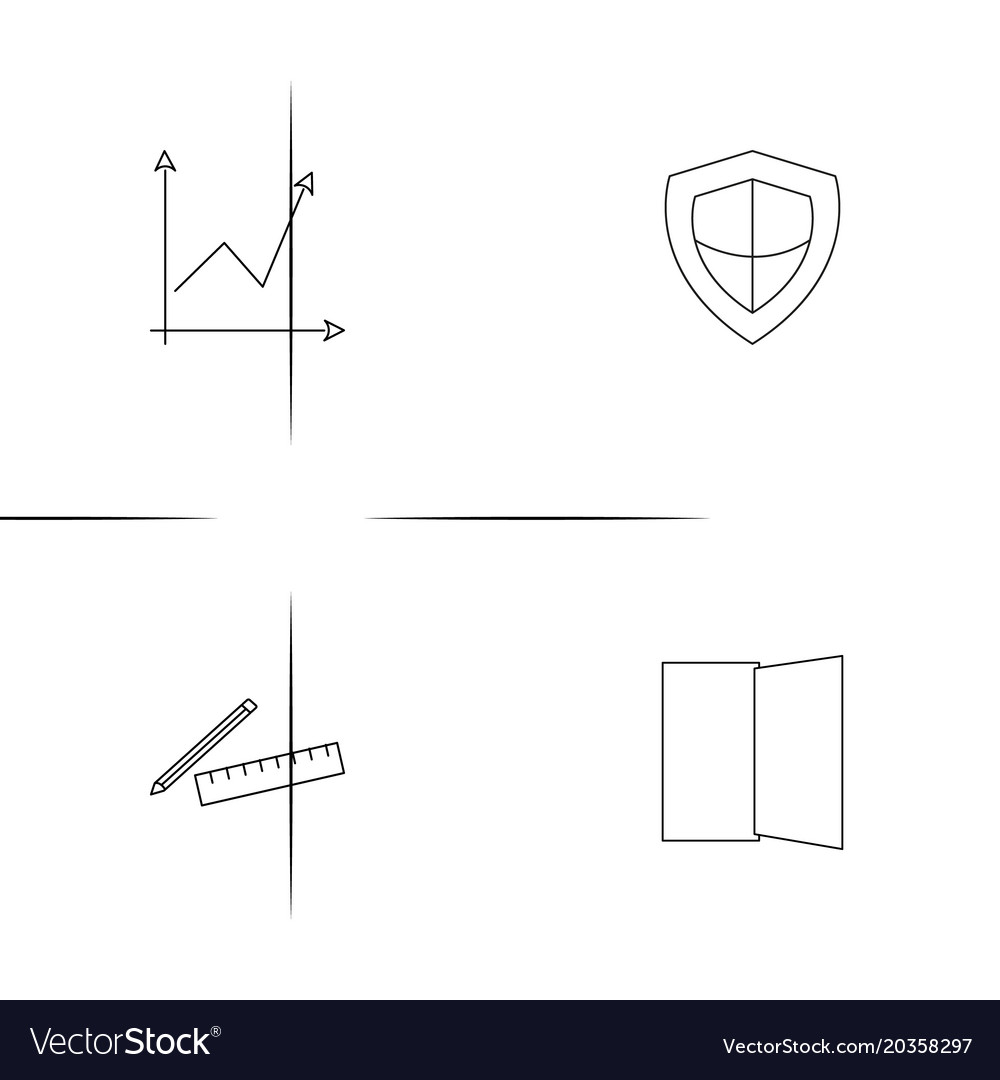 Web and text simple linear icon setsimple outline
