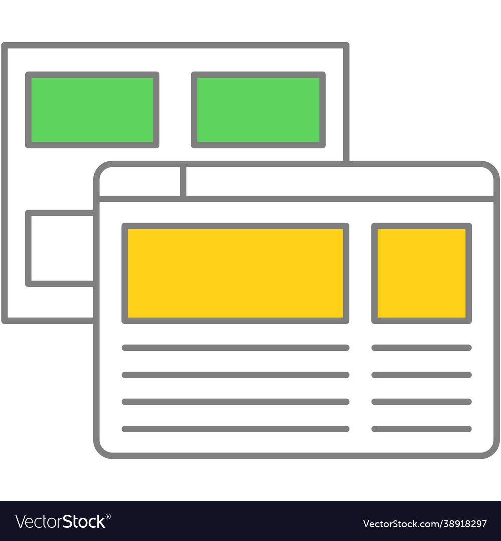 Website wireframe prototype flat line icon