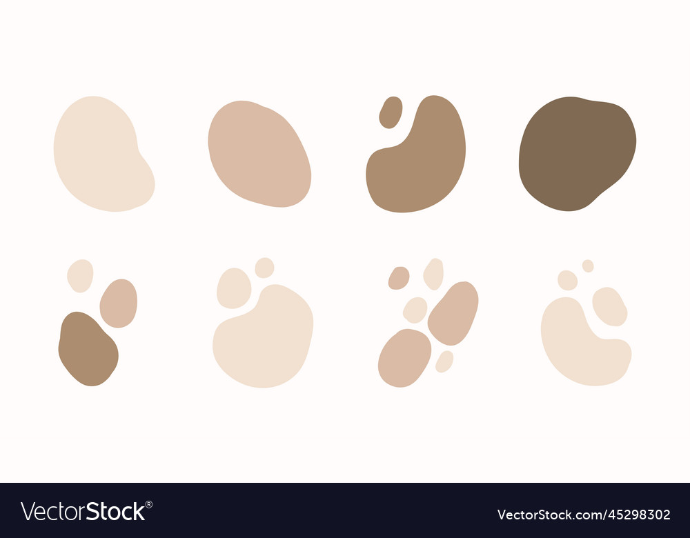 Abstract boho random blob shapes simple hand vector image Abstract boho random blob shapes simple hand