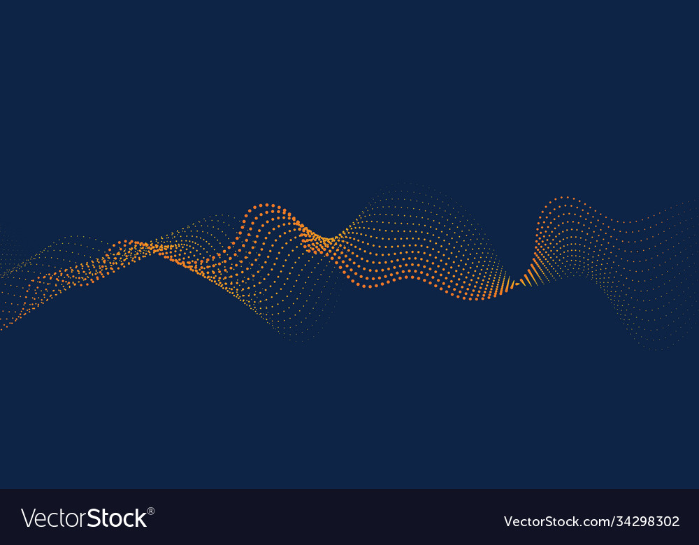 Abstract digital wave particles flow vector image Abstract digital wave particles flow