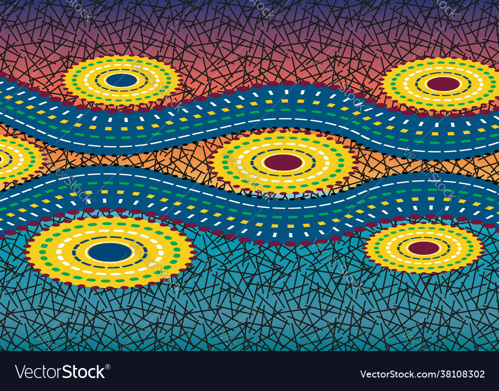 African wax print fabric ethnic handmade ornament Vector Image