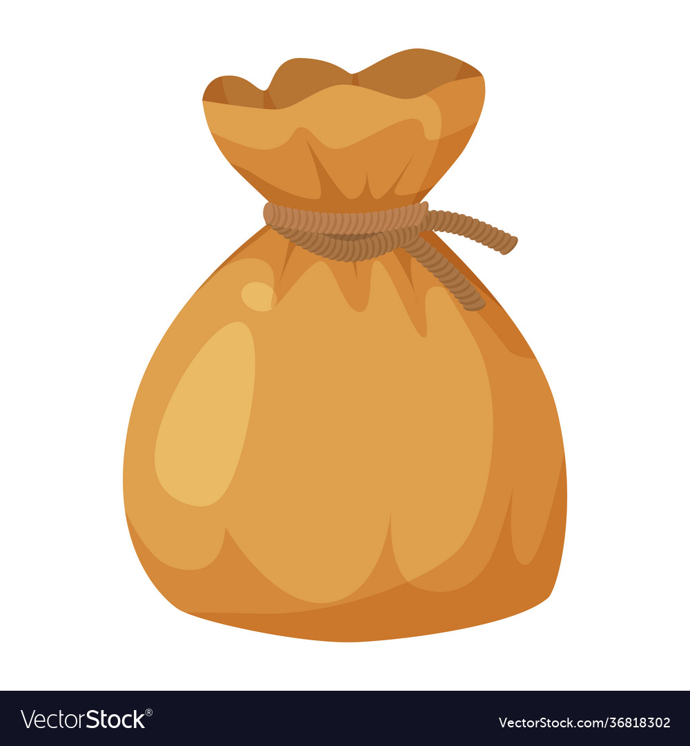 Bag full money cartoon style Royalty Free Vector Image