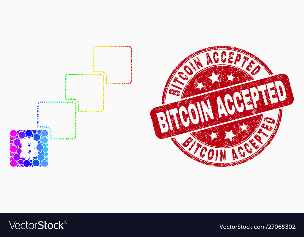 Bright pixelated bitcoin blockchain icon vector image Bright pixelated bitcoin blockchain icon
