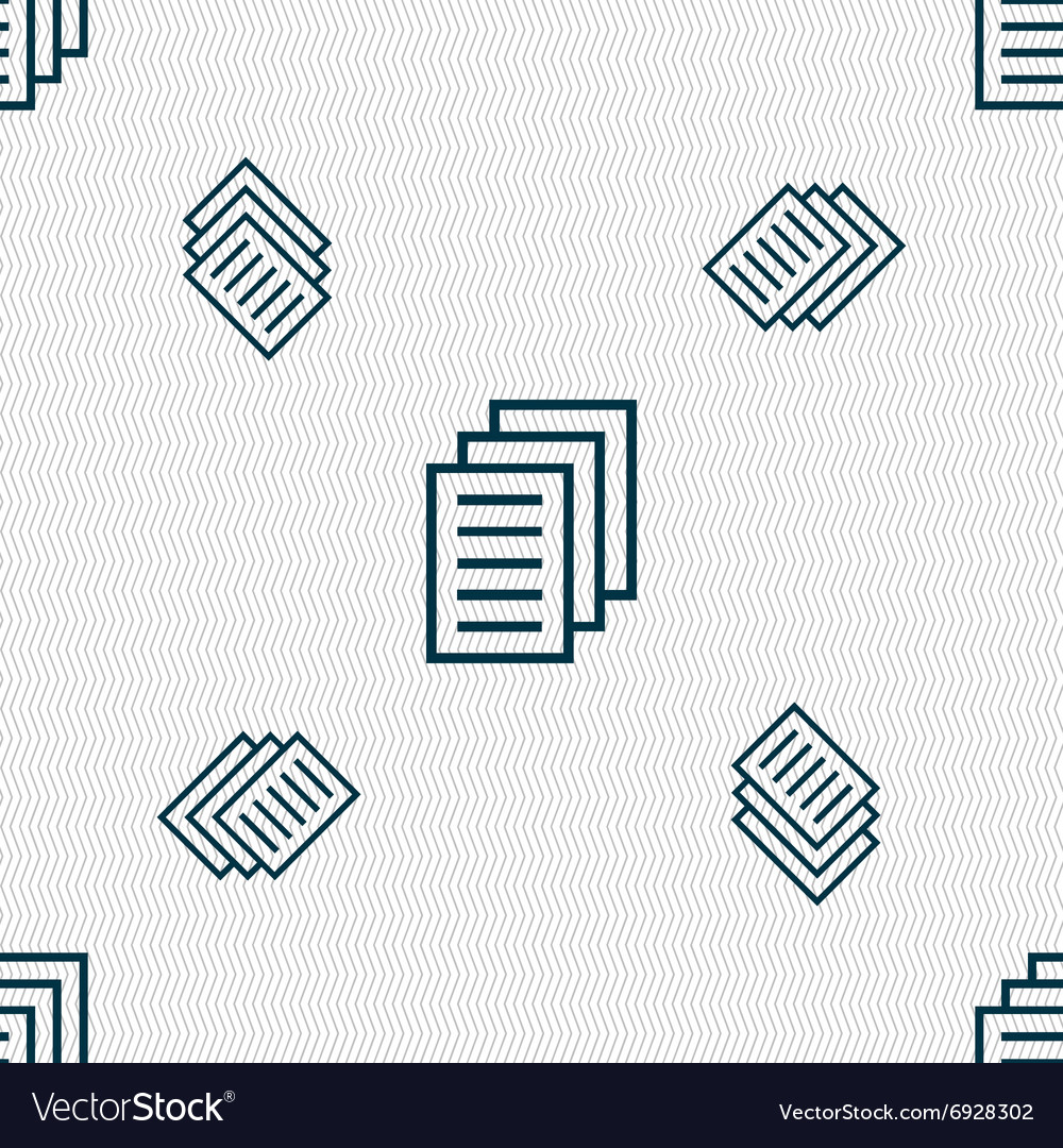 Copy file duplicate document icon sign seamless