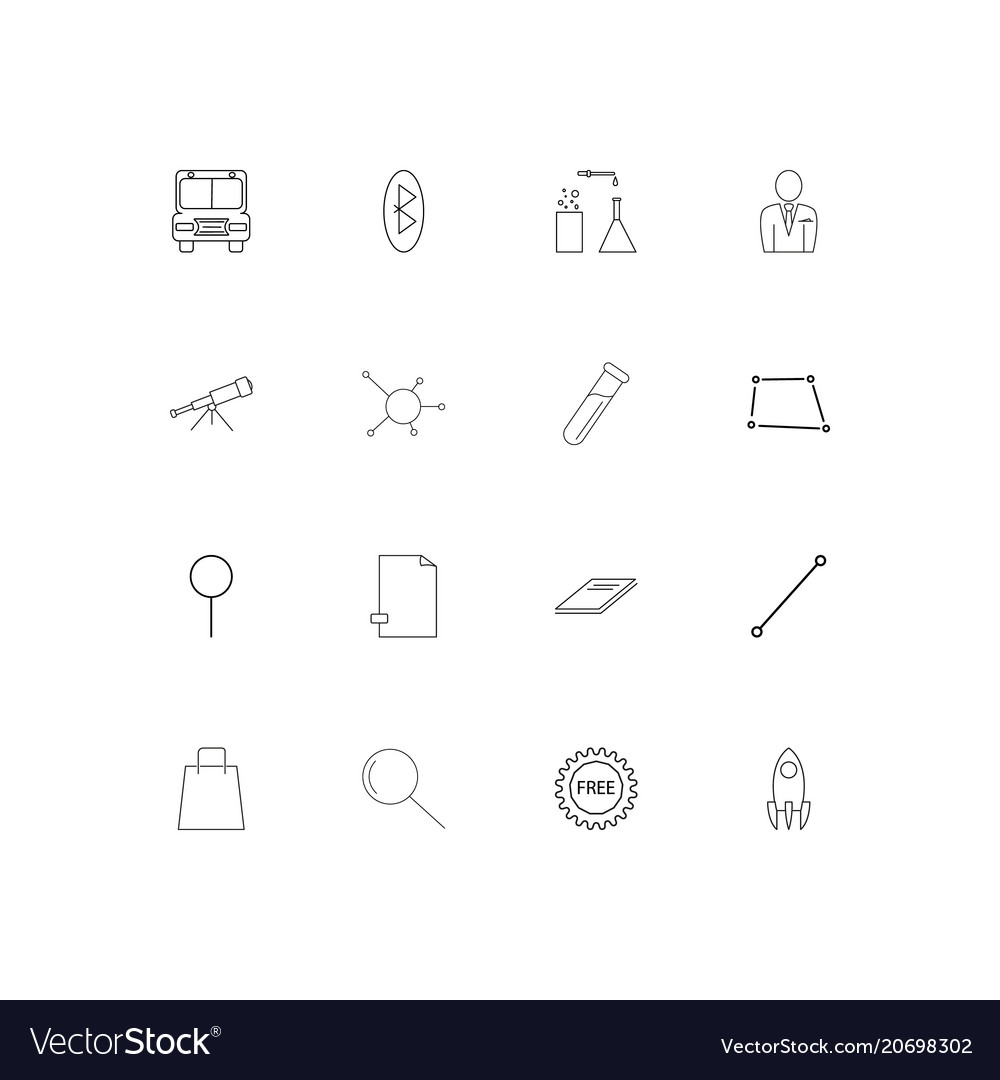 Education and science simple linear icons set