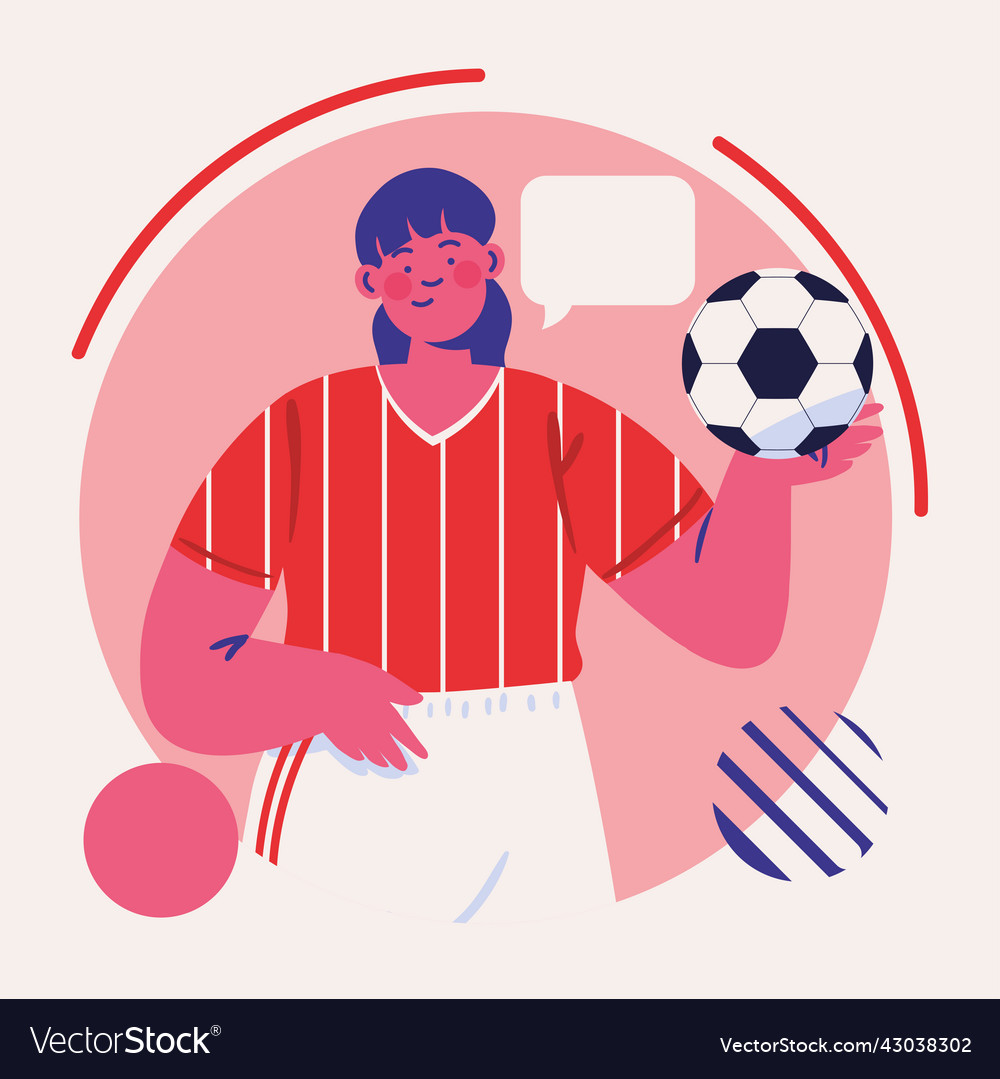 Female soccer player with ball