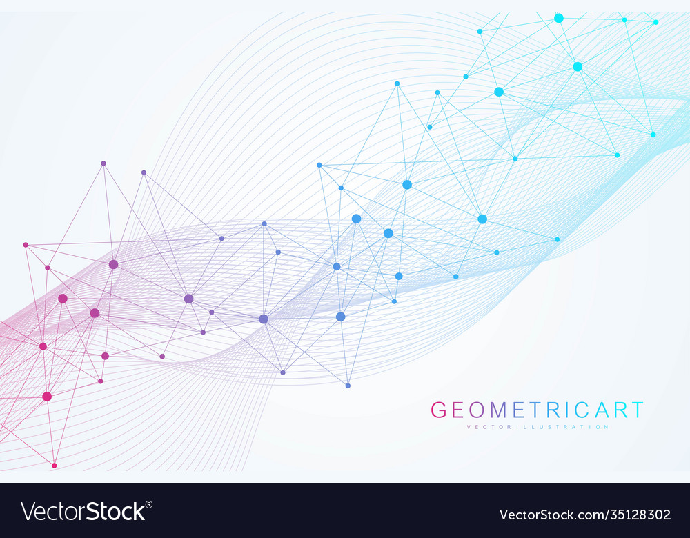 Geometric abstract background with connected line Vector Image Geometric abstract background with connected line