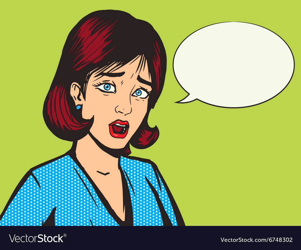 Girl scream pop art style Royalty Free Vector Image