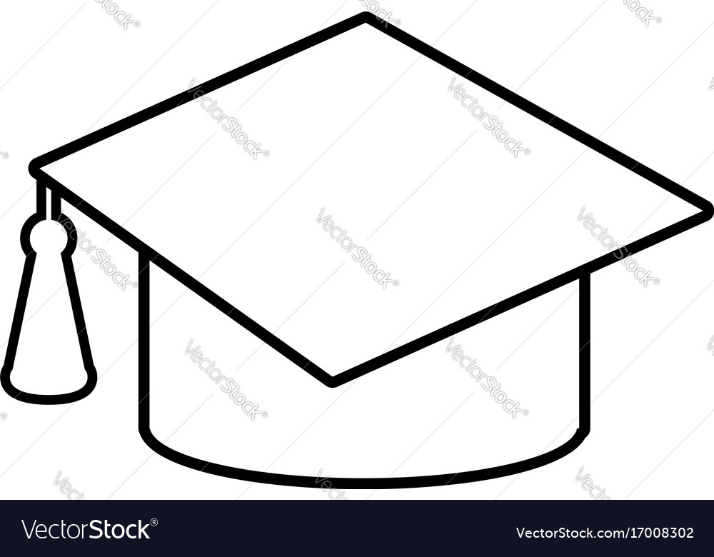 Download Graduation cap icon outline line style Royalty Free Vector