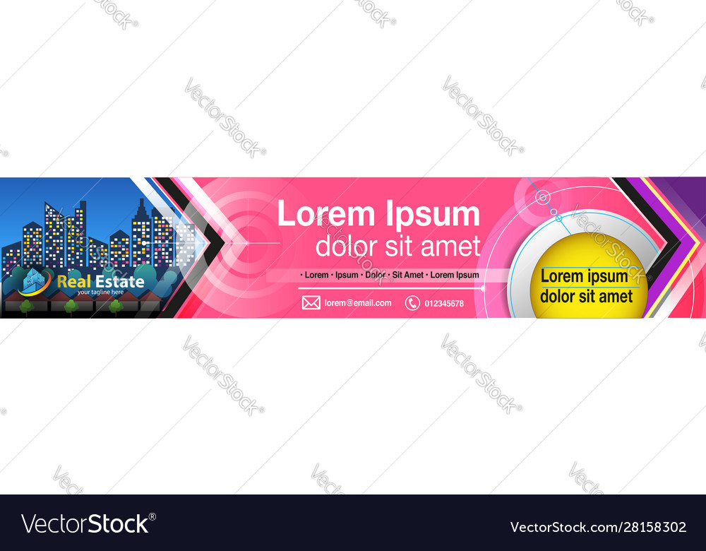 Horizontal Banner Royalty Free Vector Image Vectorstock