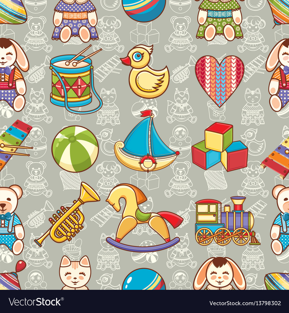 Kid toy seamless pattern design element