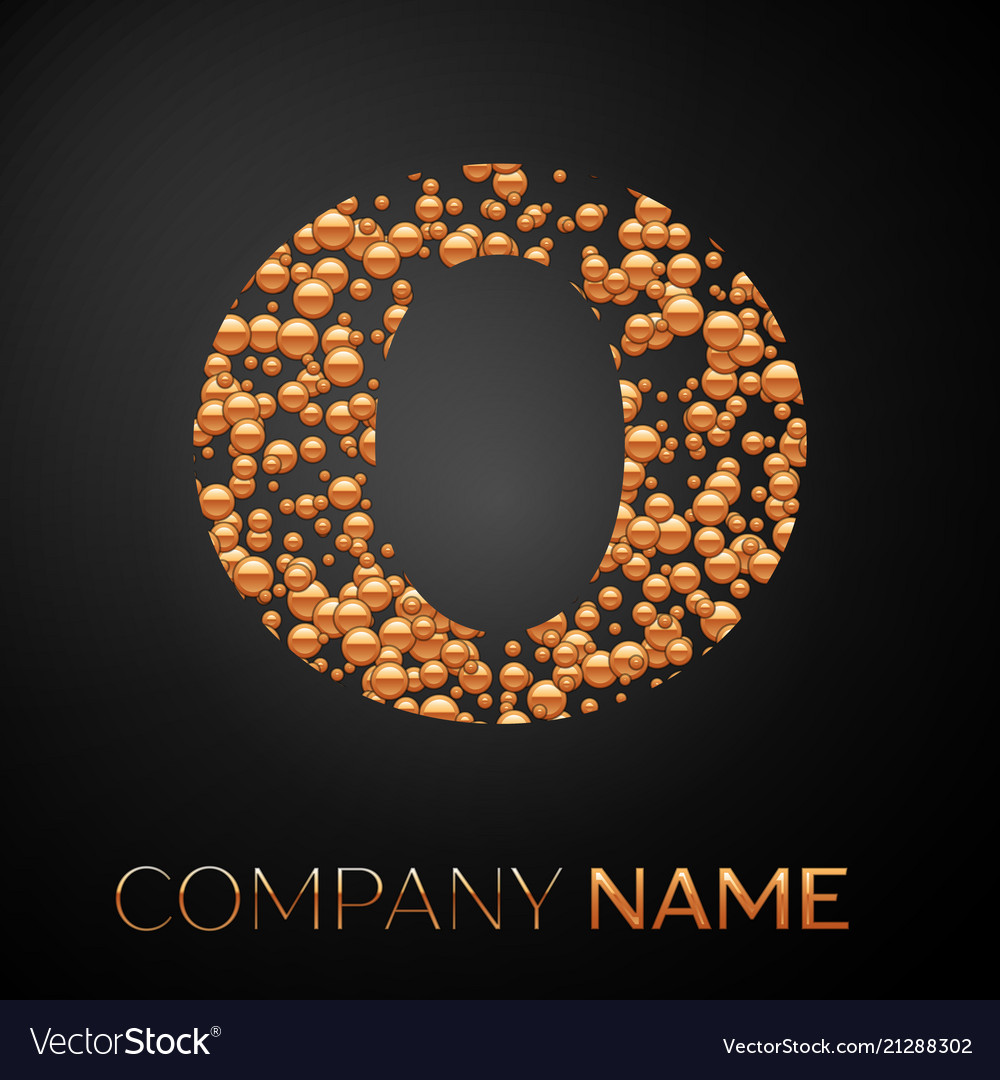 Letter o logo gold dots alphabet logotype vector image Letter o logo gold dots alphabet logotype