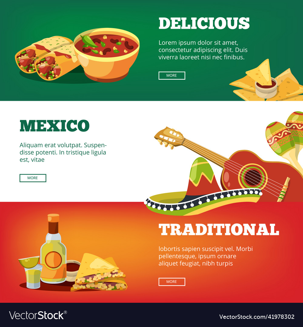 Mexican food banners national traditional cuisine