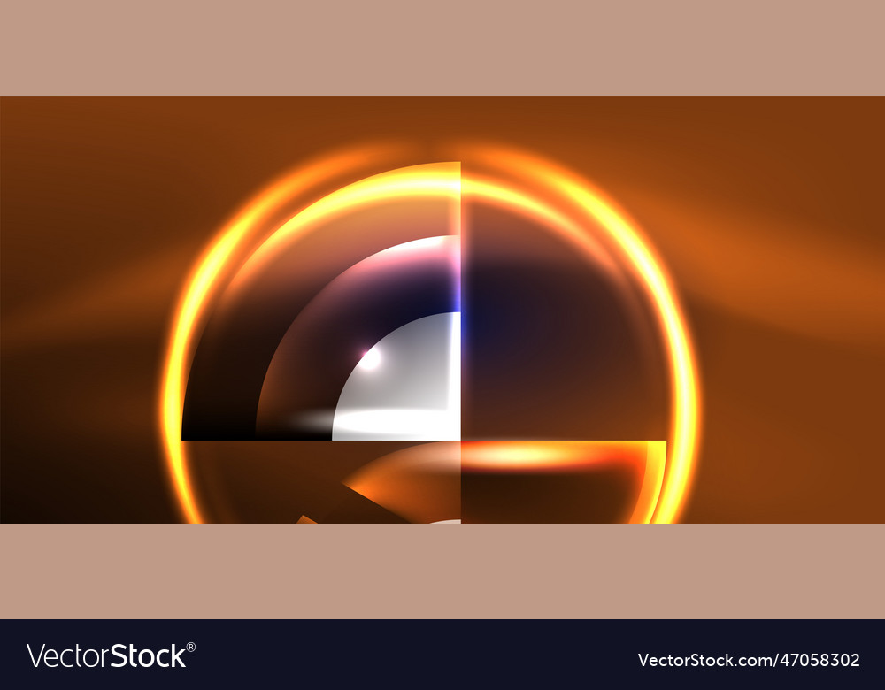 Neon round shapes lines and triangle elements hi