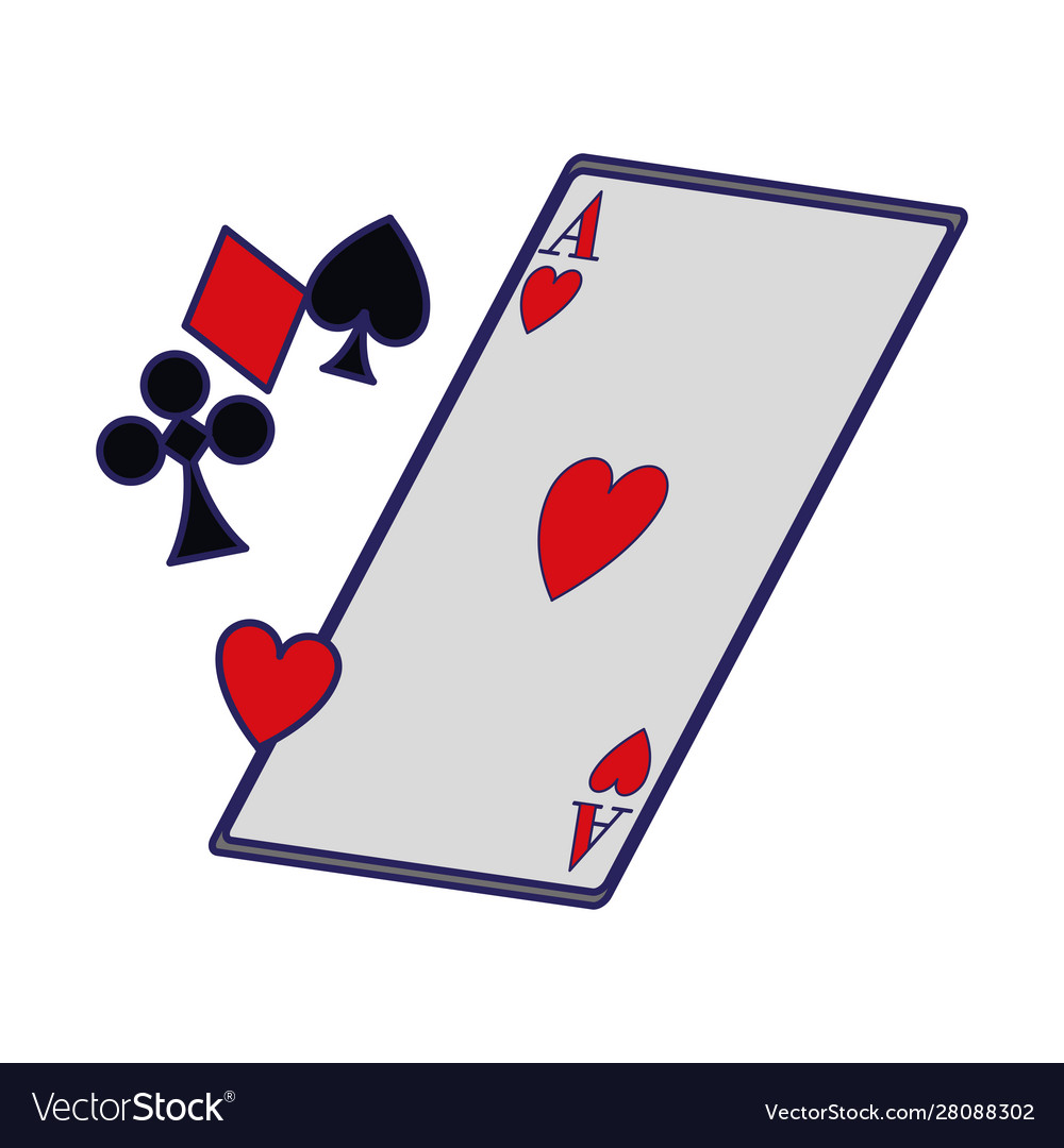 Playing cards symbols and ace heart card icon