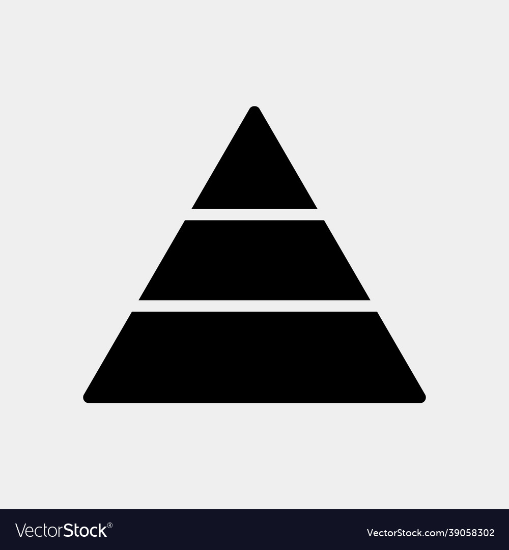 Pyramid chart icon in solid style for any projects