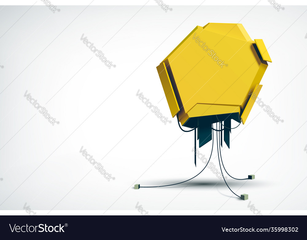 Realistic technical high-tech object Vector Image Realistic technical high-tech object