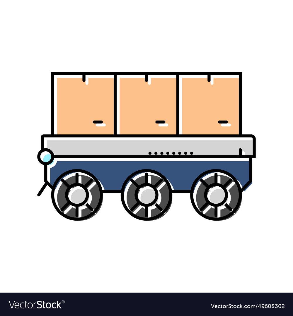 Robot fleet autonomous delivery color icon Vector Image Robot fleet autonomous delivery color icon