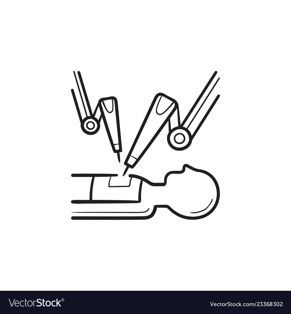 Roboterchirurgie Icon - Doodle