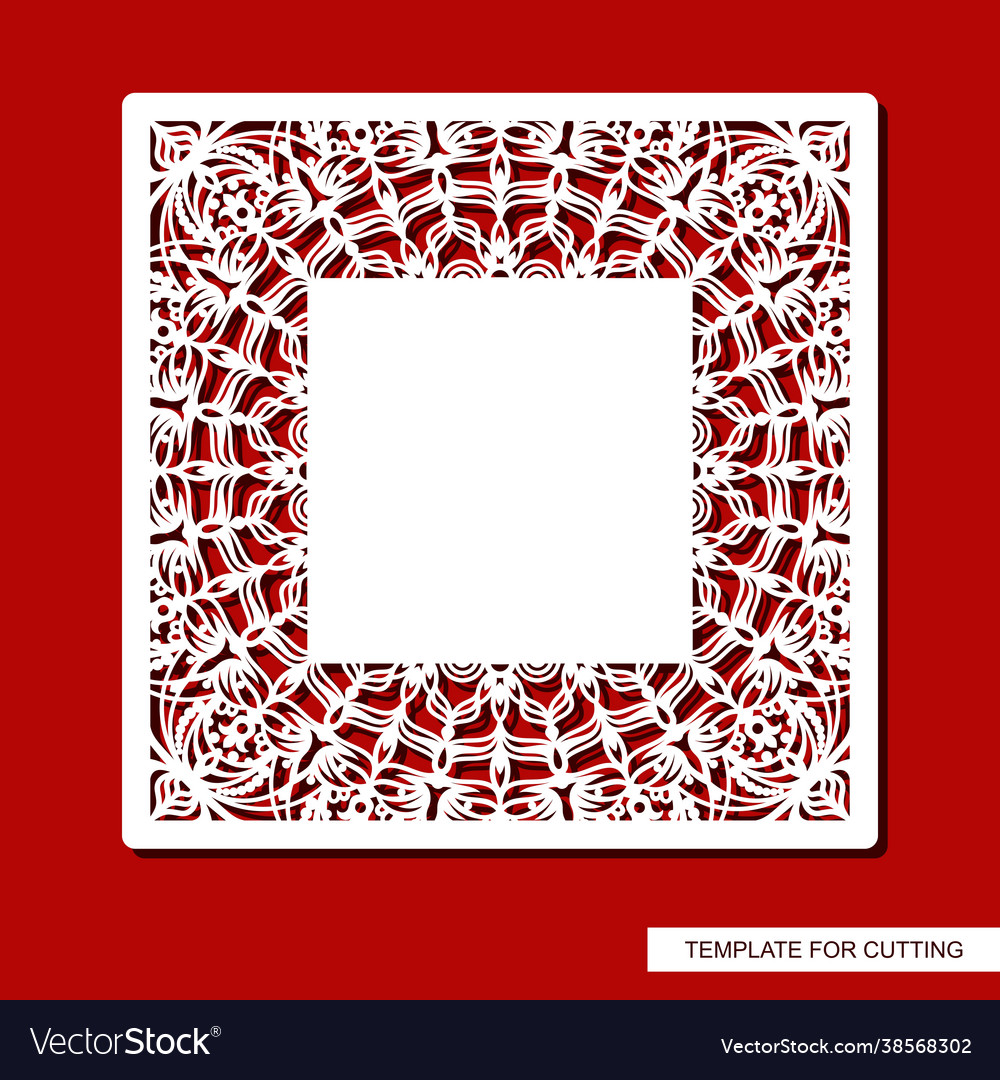 Square frame with a carved pattern vector image Square frame with a carved pattern