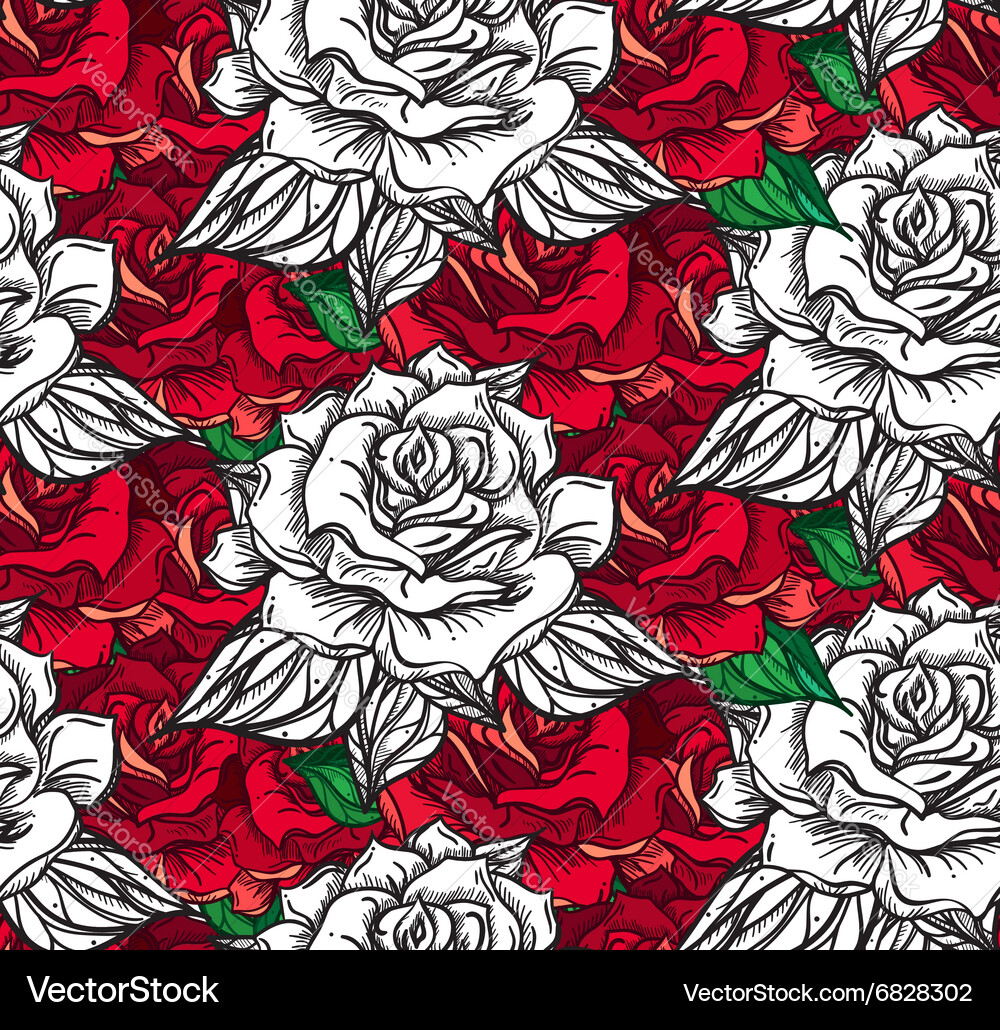 Wedding rose seamless pattern Royalty Free Vector Image